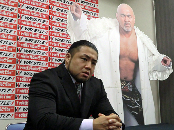 【WRESTLE-1】の“マッチメーカー”征矢 学選手（フリー）が会見を実施。