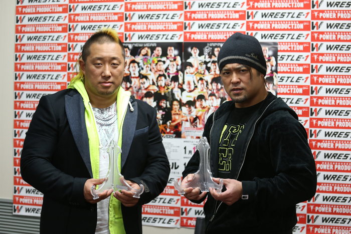 1.30後楽園ホールにてWRESTLE-1タッグチャンピオンシップ開催決定！ベルトを強奪という強行手段に訴えた挑戦者組に苦言の王者チーム！チーム246”カズ・ハヤシ選手、近藤修司選手会見