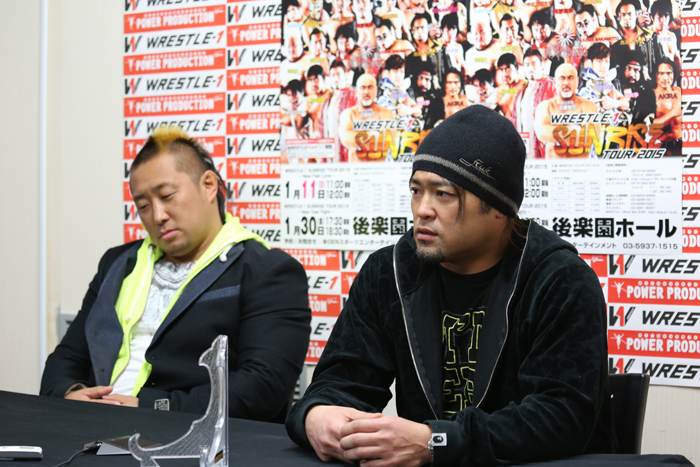 1.30後楽園ホールにてWRESTLE-1タッグチャンピオンシップ開催決定！ベルトを強奪という強行手段に訴えた挑戦者組に苦言の王者チーム！チーム246”カズ・ハヤシ選手、近藤修司選手会見