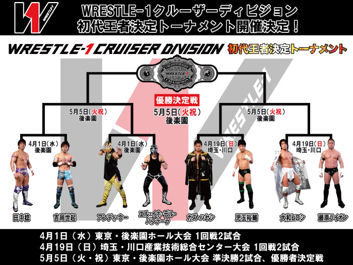 「WRESTLE-1クルーザーディビジョン初代王者決定トーナメント」開催決定のお知らせ