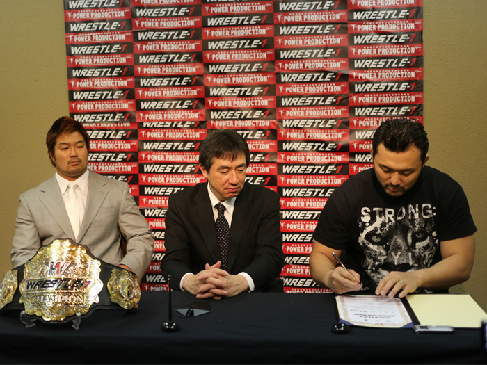 タイトル戦は大荒れ必至！ WRESTLE-1チャンピオンシップ公開調印式